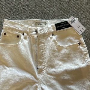 White slim straight Abercrombie jeans